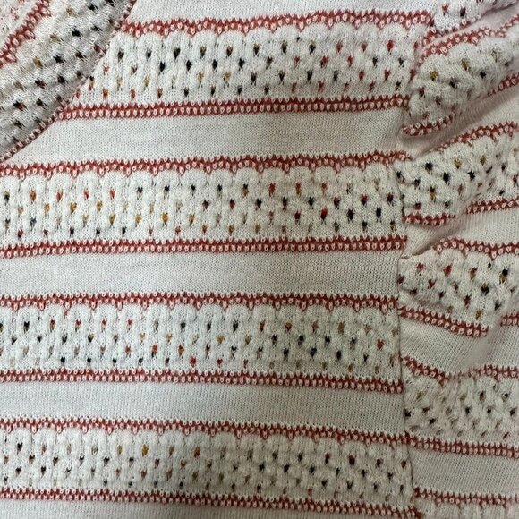 Loft Striped Cinched Sleeve Top Crewneck Shirt Retro Top Puff Sleeve Large - Picture 5 of 9